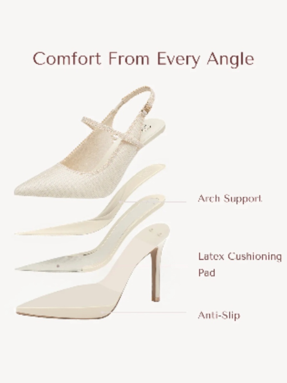 EmbroDance Pointed Toe Platform Heeled Slingback - Picture 3 of 9